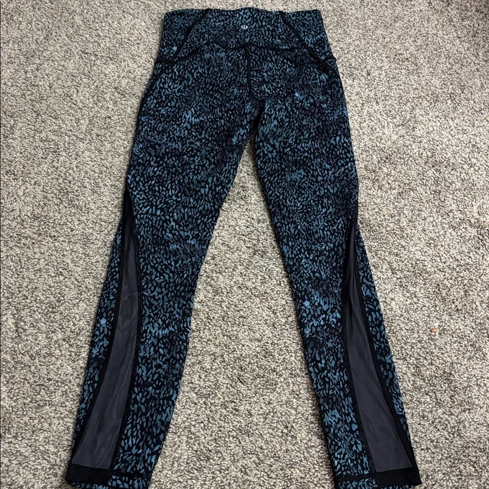 lululemon athletica Teal & Black Patterned High-Rise Leggings